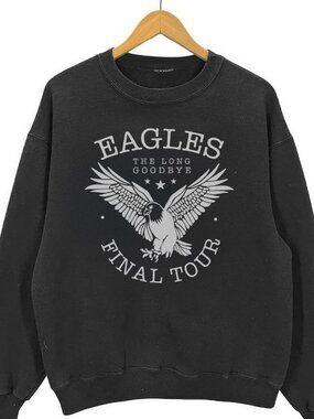 Retro Style Eagles The Long Goodbye Sweatshirt Concert Tour Sweater Unisex Black